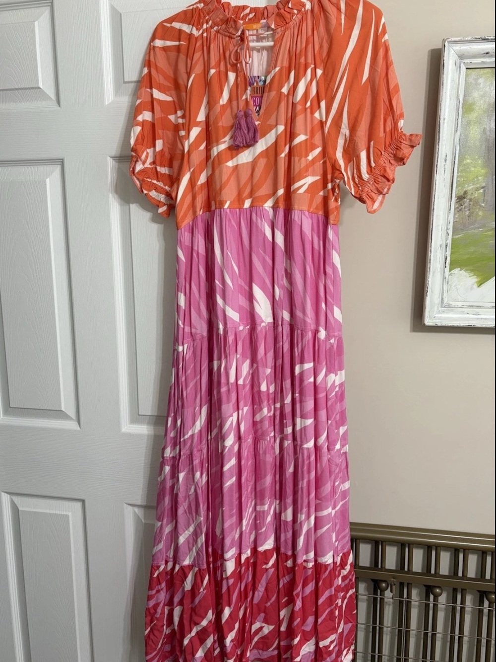 Briton Court Sadie Zebra Maxi Dress NWT Size Large